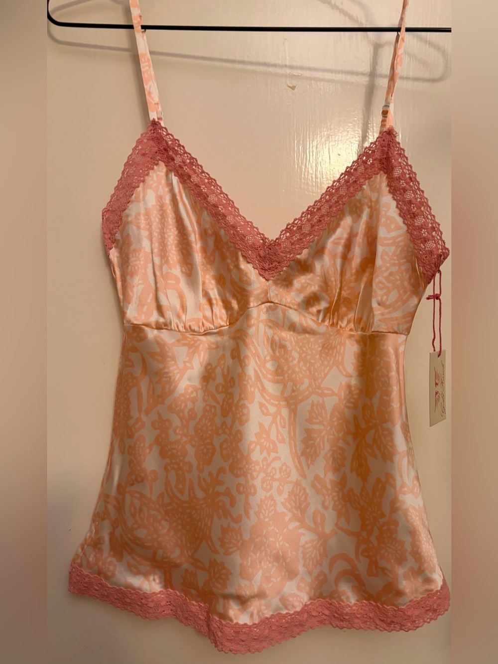 Gold Hawk 100% silk Peach and Dusty Rose Silk Slip